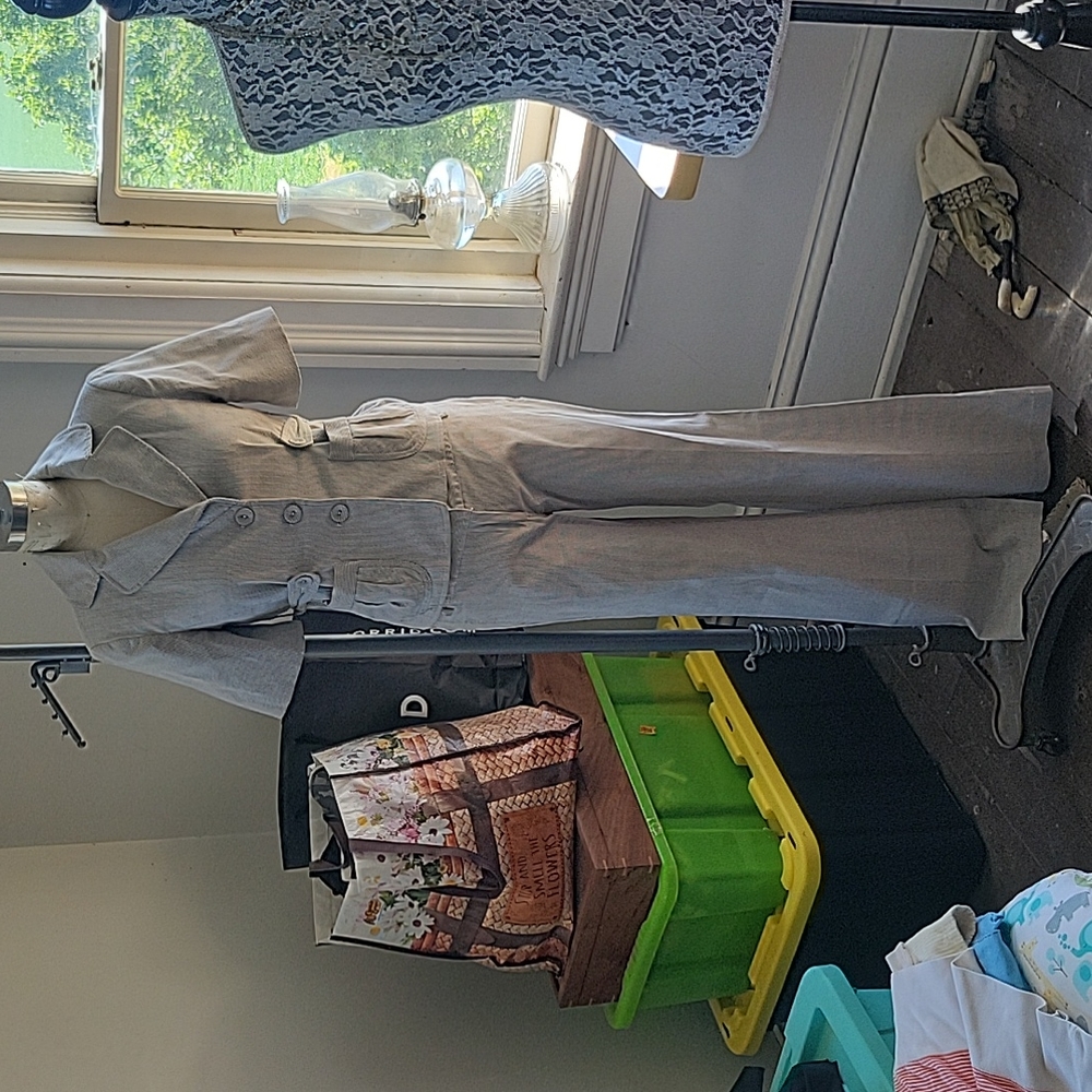 Cynthia Steffe pinstriped jacket and pant suit set